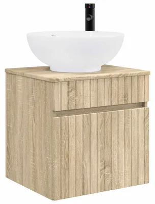 Image de vidaXL Meuble-lavabo mural en chêne Sonoma