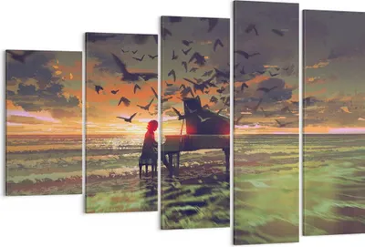 Produktbild von Bild auf Leinwand - Leinwandbild - Klaviermusik - 150x100cm - Wand Bild - Wanddeko - Wandbilder - Leinwanddruck - Bilder - Kunstdruck - Wanddekoration - Leinwand bilder - Wandkunst - EG150x100-3911