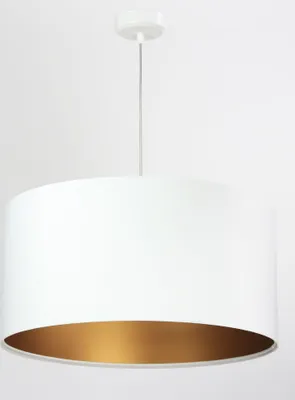 Produktbild von Hängelampe Stoff in Velours Optik Creme Gold Ø50cm E27 Hängeleuchte Wohnzimmer Schlafzimmer ROSIE