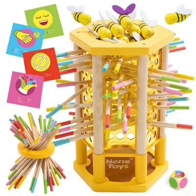 Image de Jeu en bois Montessori 4-en-1, abeilles pour enfants