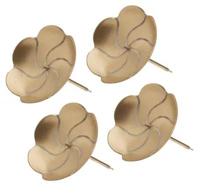 4 Adventskranzplatten Lotus Ø8cm Messing gold