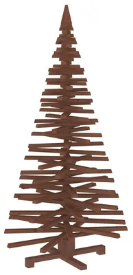 Image de vidaXL Arbre de Noël en bois KOTKA, 150 cm, en bois de pin massif