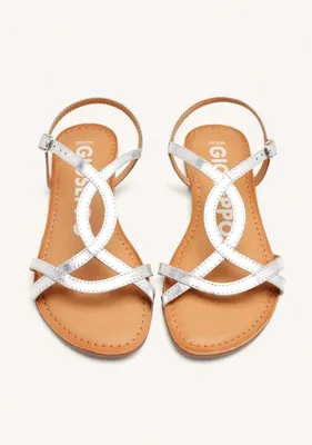 Produktbild von Gioseppo 69113-P-Plata Damen-Sandalen in Platin – Leder