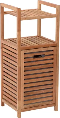 Produktbild von Naturel Home Holz Badregal mit Wäschekorb 35,5 x 95 x 39,5 cm, Walnussbraun