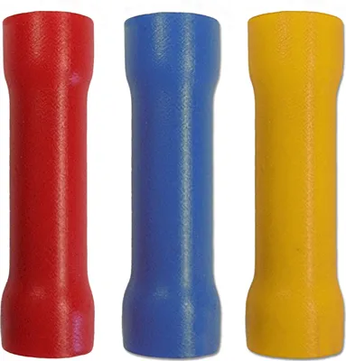 Produktbild von 10x Stoßverbinder blau 1.5 - 2.5mm² Quetschverbinder Kabelverbinder isoliert Kabelschuhe 10 Stück Schnellverbinder cable butt connector