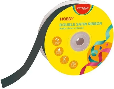 Immagine prodotto di Nastro doppio in raso nero 25 mm x 22,86 m - Keyroad