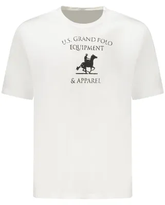 Produktbild von Weißes Herren Kurzarm-T-Shirt mit Rundhals und Print-Logo