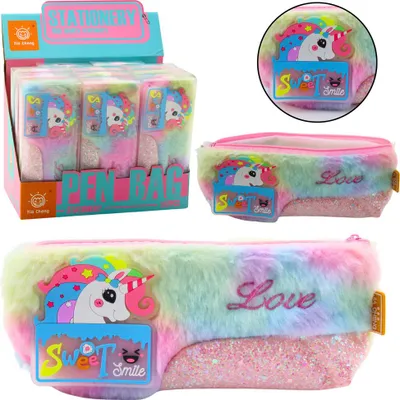 Immagine prodotto di Astuccio di peluche con unicorno, elementi luccicanti, color unicorno