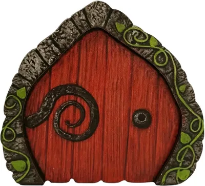 Productafbeelding van Miniatuur Deur - Tuindecoratie - Fantasie Creëren - Dromerige Esthetiek - 10x11 cm - Houtkleur