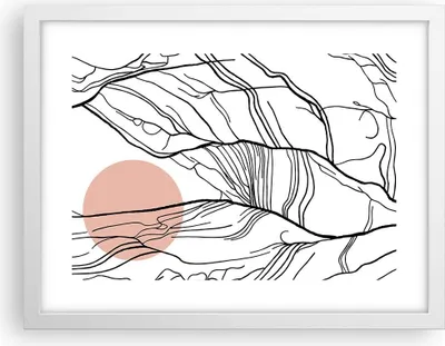 Produktbild von Gerahmtes Poster - Weißer Rahmen - Abstraktion Linien Sonne - 40x30 cm - Wand Bild - Wanddeko - Wandbilder - Kunstposter - Wandposter - Bilderrahmen - Bilder - Kunstdruck - P2WAA40x30-4770