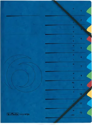 Produktbild von Herlitz Ordnungsmappe DIN A4 Karton 12 Fächer blau