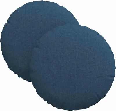 Zdjęcie produktu dla vidaXL Poduszki siedziskowe, 2 szt., tkanina, niebieskie, średnica 30 cm, wysokość 13 cm