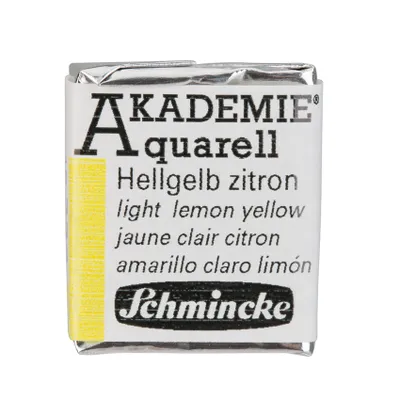 Image de Schmincke AKADEMIE, aquarelle jaune clair citron, référence 16 222 044, format 1/2 pot