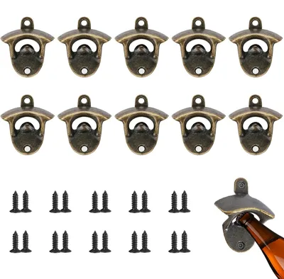 10-teiliger Wandflaschenöffner-Set aus Metall