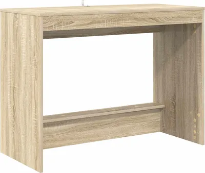Immagine prodotto di Scrivania da letto vidaXL, impiallacciata in legno effetto noce Sonoma, realizzata in materiale composito, dimensioni 100 x 45 x 75 cm