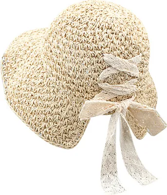 Produktbild von 54-58cm Hutumfang atmungsaktiver Strohhut mit Schleife Sommer faltbarer Sonnenhut mit großer Krempe am Meer
