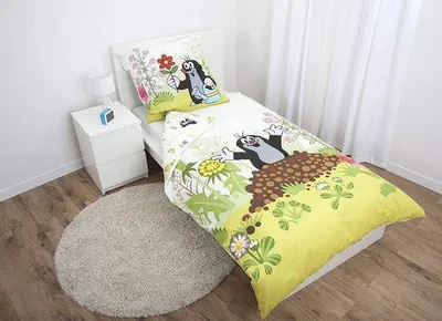 Productafbeelding van Famanu beddengoed voor kinderkamers - ademend met een mollenmotief