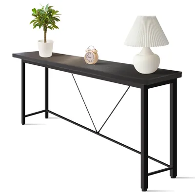 Produktbild von IvoQ Sidetable Schwarz – Konsolentisch – Flurtisch – Industriell – Schmal & Stilvoll – 120x23x74