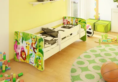 Produktbild von Best for Kids Kinderbett 80x160 cm mit Matratze und Rausfallschutz Animals