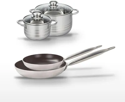 Image de Lot Poêles 28/32cm et Faitouts 16/24cm Elo Bistro Line