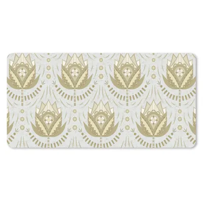 Produktbild von MuchoWow® Schreibtischunterlage Blumen - Gold - Muster 80x40 cm - XXL Mauspad - Gaming Mauspad