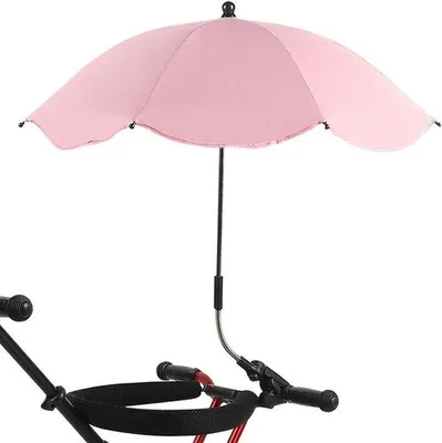 Produktbild von Kinderwagen Sonnenschirm - Baby Sonnenschutz - Schutz vor Sonne - flexibel - Durchmesser 66 cm - Rosa