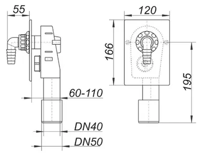 Produktbild von Dallmer Wandeinbau-Waschgeräte-Siphon HL 400, DN 40/DN 50