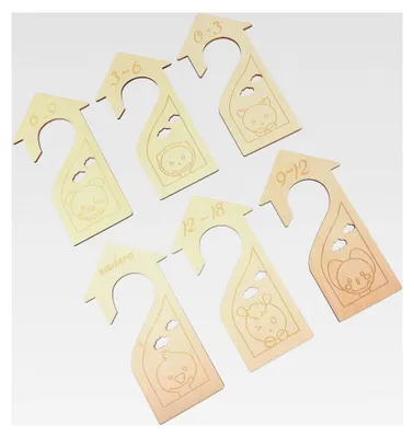 Produktbild von 6 Stück Kleiderschrank-Organizer aus Holz für Babykleiderschränke