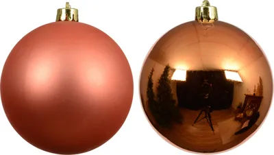 Produktbild von Weihnachtskugeln Kunststoff 10cm 4 Stück - Warmorange