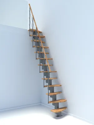 Obrázek produktu pro Schody přímé Quatro šedý buk, 13 stupňů, šířka 65 cm