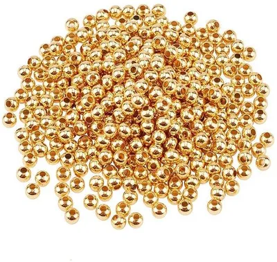 Obrázek produktu pro Zlaté korálky s otvorem 1 mm na šperky, náhrdelníky a náramky