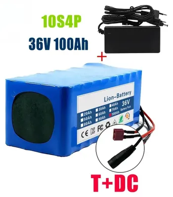 Image de Batterie pour trottinette électrique - 10S4P, 36V, 100Ah, batterie lithium-ion 18650 - Pour trottinettes électriques - Dimensions : 18,8 x 6,6 x 7,8 cm - Poids : 1,8 kg - Connecteur de charge DC T-Plug