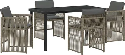 Obrázok produktu pre Záhradný jedálenský set 5 pcs Sivá