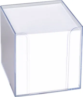 Produktbild von Zettelbox 9,5x9,5x9,5cm transparent Packung mit 12 Stück
