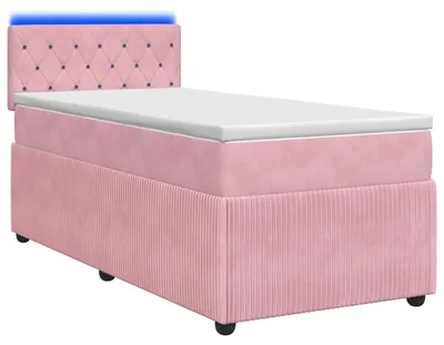 Obrázok produktu pre Skriňová posteľ s matracom s čelom ružová 80 x 200 cm zamat