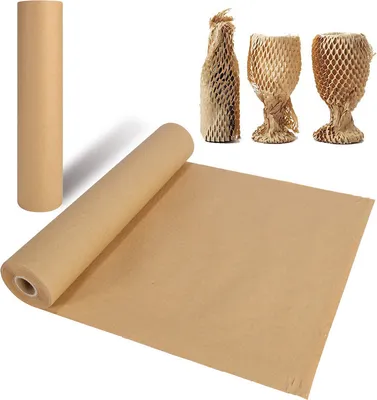Image de Papier de remplissage en nid d'abeille, matériau de rembourrage, matériau d'expédition, matériau d'emballage, biodégradable et recyclable, 30cm*300cm