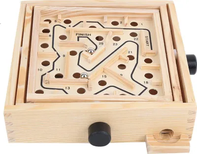 Image de Jeu de société labyrinthe en bois pour enfants, balle en équilibre pour enfant, jouet éducatif, cadeau, Maze S
