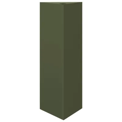Productafbeelding van Plantenbak driehoek 30x26x75 cm staal olijfgroen