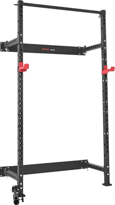 Produktbild von Klappbarer Power Cage, wandmontiertes Power Rack Squat Rack, multifunktionales Krafttrainingsgerät mit Landmine-Halterung, verstellbaren J-Haken und Klimmzugstange für das Heim-Fitnessstudio, 545 kg Tragkraft