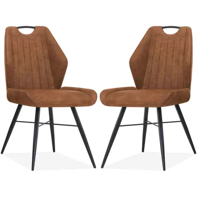 Produktbild von MX Sofa Esszimmerstuhl Torro Luxor, Farbe: Cognac (2er-Set)