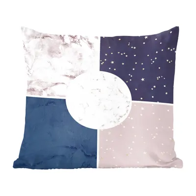 Produktbild von MuchoWow® Zierkissen Sofakissen Wohnzimmer Dekokissen 45x45 cm Marmor - Rosa - Blau - Schlafpolster - Polster für das Sofa