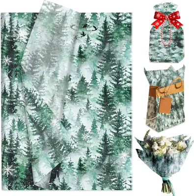 Productafbeelding van Cadeaupapier met bosmotieven, 50 vellen, 70 x 50 cm, voor het inpakken van cadeaus