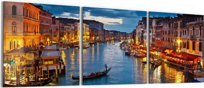 Produktbild von DEQORI Glasbild Echtglas 3x50x50 cm 'Venedigs Canal Grande' Wandbilder XXL groß