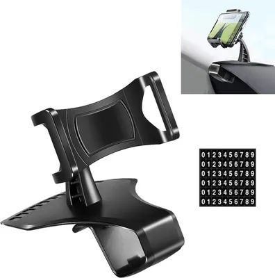 Produktbild von Auto Dashboard Handy Halter Halterung mit Nummer Platte (Schwarz)