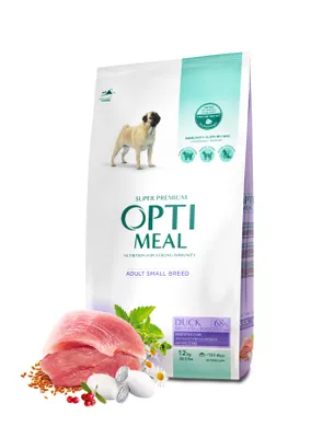 Produktbild von Optimeal Hunde-Trockenfutter Ente, kleine Rassen, 12 kg