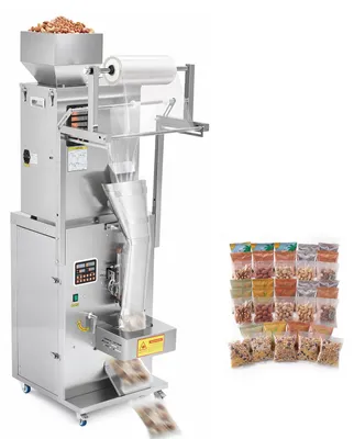Produktbild von VEVOR Pulverfüll- und Verschließmaschine, 10-500g automatische Partikelgranulatverpackungsmaschine, Edelstahl, intelligente Wiegefüllung und Versiegelung, für Kaffeebohnen, Getreide, Tee, Gewürze, Silber