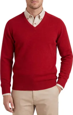 Produktbild von Alan Paine V-Ausschnitt Pullover Wolle rot