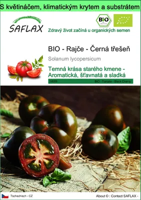 Obrázek produktu pro SAFLAX Garden to go - BIO - Rajče - Černá třešeň - Solanum lycopersicum - 10 Semena - S květináčem, klimatickou poklicí a pěstebním substrátem