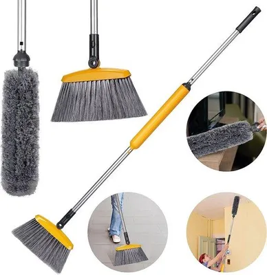 Zdjęcie produktu dla Zestaw miotełek do kurzu, długość 130 cm, do domu, kuchni, biura i sprzątania ogrodu
