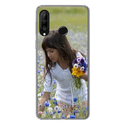Produktbild von MuchoWow® Handyhülle Schutzhülle Hülle für Huawei P30 Lite Mädchen - Blumen - Wiese Silikon Softcase Handy Hülle - Handyhülle